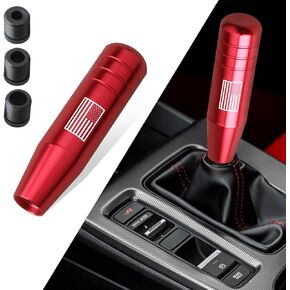 1 PC Car Shift Knob, American Flag Weighted Gear Lever, Metal Shifting Head, Shift Knob Replacement, Automotive Interior Parts, Universal for Most Automatic Manual Vehicles (Black)
