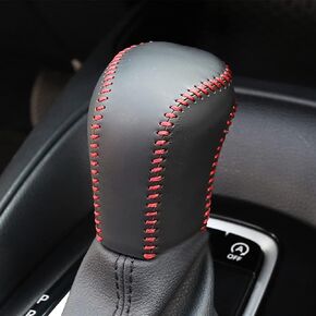 Genuine Leather Automatic at Gear Shift Knob Cover Protector Trim,The car Interior Accessories(Black Stitches) for Toyota Avalon(2019 2020 2021 2022) Camry(2017-2020) Corolla/Corolla Cross
