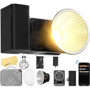 Zhiyun X60 Combo 60W COB LED Video Light with ZY Mount/Bowens Mount,Bluetooth App Control,CRI≥95,TLCI≥97,2700-6500K for YouTube,TikTok,Interview,Vlog,Live Stream,Studio Video Recording Photography