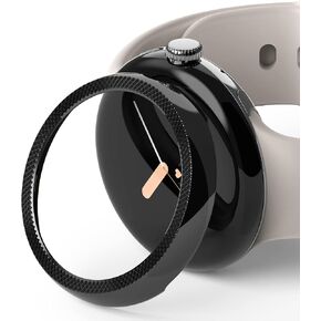 تصميم Ringke Bezel متوافق مع حافظة ساعة Google Pixel، غطاء حلقة لاصق مضاد للخدش [الفولاذ المقاوم للصدأ] ملحق حماية - 40-02 (ST) أسود in Kuwait