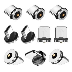 Magnetic Charging Tips 2in1 10pcs, 360° Rotate Tips for USB-C/Micro Ports Series,Just Magnetic Tips/Plugs to Charging/Water-dustproof/antioxidant Without Cord&Non-Data ((USB-C+Micro) 10PCS)
