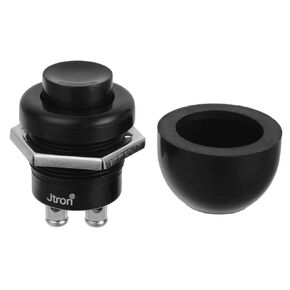Jtron Momentary Push Button Switches Off-(ON) Waterproof Button Switches Reset Rubber Casing Push Button Switch Black for Car Boat (12~24V/10A)