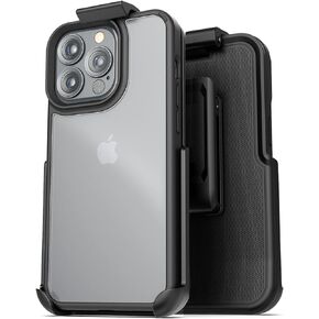 Holster Designed for iPhone 13 Belt Clip Case - Transparent Phone Case with Holster (Clear Frost) (iPhone 13)