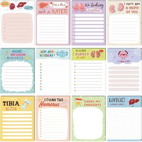 Jetec 12 Pads Nurse Notepads 3 x 4 Inch Pun Funny Nursing Appreciation Notepads Medical Themed Self Adhesive Memo Pad for Nurse Gifts Coworkers Office Supplies