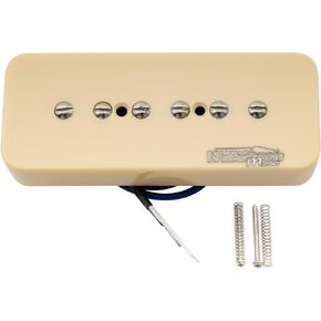 Wilkinson WO90 Ceramic P90 Soapbar Pickup Single Coil Neck Bridge Pickups Set for Les Paul SG Electric Guitar, Black
