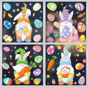 Bee Window Clings Honey Bee Window Stickers Gnome Window Decoration for Glass Window Spring Bumble Bee Honey Pot Flowers Design Window Decals Static Cling Window Film Party Decals Supplies 9Sheets