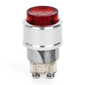 12V 20A Racing Car Vehicle Engine Start Push Button Switch Ignition Starter,Momentary Start Switch Red LED Light,Off-(ON). (Red)