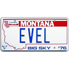 Viva Knievel | ‘76 EVEL | Metal Stamped License Plate