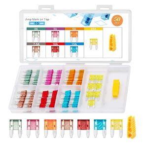 Chanzon UL Listed ATM APM Mini Blade Fuse Assorted (2A 3A 5A 7.5A 10A 15A 20A) for Car Truck RV Automotive Motor Boat 50pcs