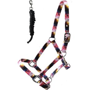 CHALLENGER Nylon Premium Horse Tack Fully Adjustable Patterned Halter Lead 606Printed