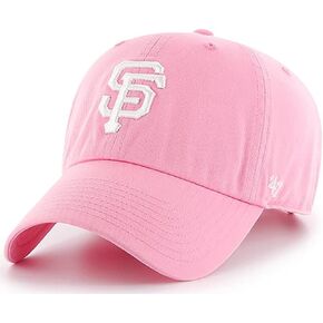 '47 MLB Rose Pink Primary Logo Clean Up Adjustable Strap Hat Cap, Adult One Size Fits All (San Francisco Giants)