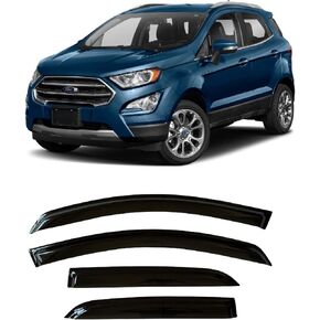 2018-2022 Tinted Tape-On Side Window Visor Deflectors for Ford EcoSport S Se Titanium Smoke Rain Guards 2019 2020 2021