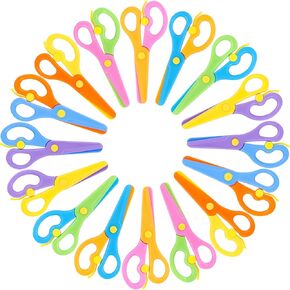 LovesTown 16PCS Preschool Training Scissors, Plastic Children Safety Learning Scissors Pre-School Safety Scissors Art Craft Scissors