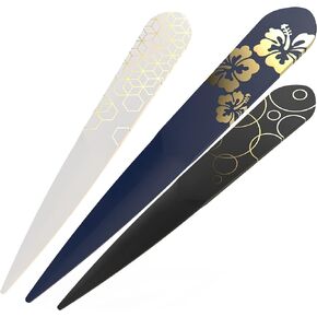 Uncommon Desks Letter Opener - 3 Pack Plastic Letter Opener with Trendy Designs, Safe Plastic Edge, Wide Ergonomic Handle for Comfort and Grip