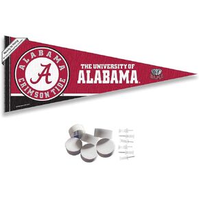College Flags & Banners Co. Alabama Crimson Tide Circle Logo Pennant Flag and Wall Tack Mount Pads