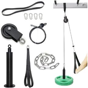 SYL Fitness Cable Pulley System Gym, Weight Pulley System for LAT Pulldown, Biceps Curl, Tricep, Arm Workouts, Home Gym Squat Rack Accessories