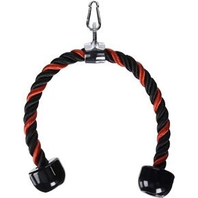 Universal Tricep Rope Pull Down - 28 Inch Heavy Duty Nylon Rope, Easy to Grip & Non Slip Cable Attachment, Ideal for Professional Gyms Too（Black Blue）
