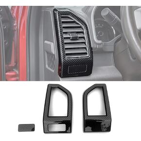 Keptrim for F-150 ABS Carbon Fiber Dash Air Conditioner Outlet Vent Trim for 2015-2020 Ford F150, 3pcs