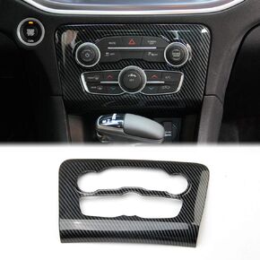 crosselec Carbon Fiber Central Control Air Conditioning A/C Panel Cover tirm for Dodge Charger 2015+ (Black) in Kuwait