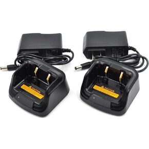 (2-Pack) CH10L23 Single Desktop Charger Compatible for Hytera Radio BD506 BD516 BD556 BD616 BD502 BD552 BD612 BD502i BD552i BD612i Two Way Radios BL1506 BL2018 Batteries