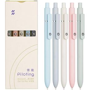 Lanxivi 5PCS Gel Pens Quick Dry Ink Pens Black Refill 0.5mm Fine Point Premium Retractable Ballpoint Pens