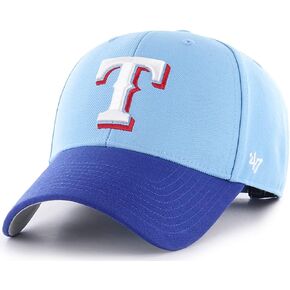 '47 MLB Two Tone MVP Adjustable Hat, Adult One Size Fits All (Texas Rangers)