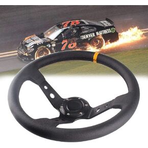 عجلة قيادة من الجلد والألمنيوم مقاس 14 بوصة 350 مم، طبق 6 مسامير مع PVC لعجلة قيادة السباق الرياضي in Kuwait