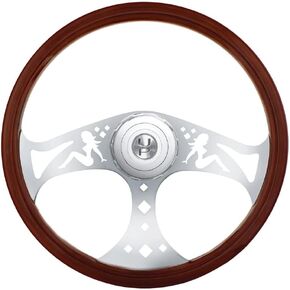 United Pacific 88141 - Steering Wheel - 18" Chrome Lady Steering Wheel With Hub For Peterbilt 1998-2005, Kenworth 2001