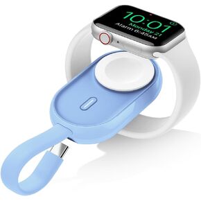 VEGER Portable Wireless Charger for Apple Watch, 1200mAh Watch Battery Pack with Input Cable, Travel Magnetic iWatch Charger Compatible with Apple Watch 9/8/7/6/5/4/3/2/1/SE/Ultra-Purple