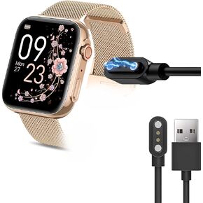 Compatible with Banlvs Smart Watches Charger, Magnetic USB Charging Cable Replacement Charger Cable Compatible with Banlvs G36 1.91" Smart Watches (2 Pack-Black+Black)