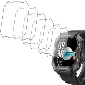 Screen Protector Compatible with Kospet Tank M1, M1 Pro and AMAZTIM C20 RUGGED Smart Watch, Soft TPU, 6-pack, Bubble Self-healing