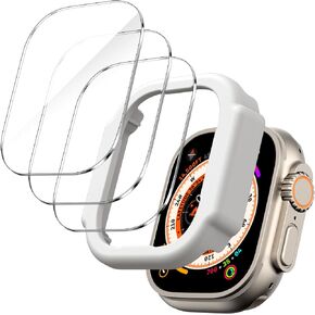 JETech Screen Protector for Apple Watch Ultra 2 (2023) / Ultra (2022) 49mm with Easy Installation Frame, Anti-Scratch Tempered Glass Film, HD Clear, 3 Pack
