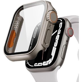Apple Watch Ultra Look Case - 45mm Apple Watch Series 9 Case, Series 8 & Series 7 Case with Tempered Glass Screen Protector | Apple Watch Ultra Style Case for Series 9, 8, 7 45mm