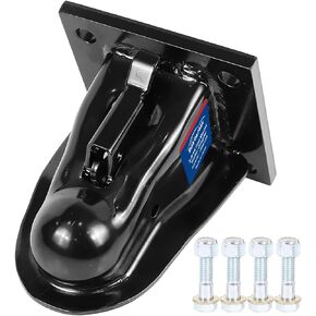 Flat Mount Trailer Coupler 2-5/16 with Hardware Black Powder Coat Included 5/8 Grade 8 Bolts （14000LBS）