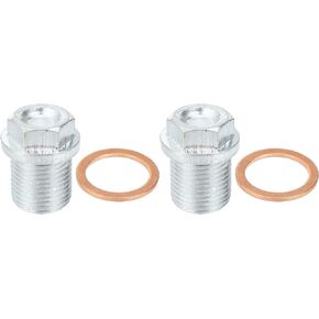 X AUTOHAUX 2 Pcs M18x1.5 Steel Engine Oil Drain Plug Screw with Seal Ring for Volvo XC60 XC90 S90 S70 C70 for Ford Focus Silver Tone