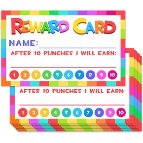 Punch Cards for Classroom, 208 Pack Kids Behavior Reward Punch Cards, Business Student Awards Loyalty Cards, Best Behavior Chart for Classroom