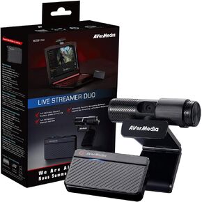 AVerMedia - Live Streamer Duo Webcam Gaming Capture Card Bundle, Plug and Play, Records in 1080p30, Podcasting, Livestreaming Built in Microphones(BO311D)
