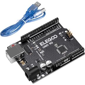 ELEGOO UNO R3 Controller Board ATmega328P with USB Cable, Compatible with Arduino IDE
