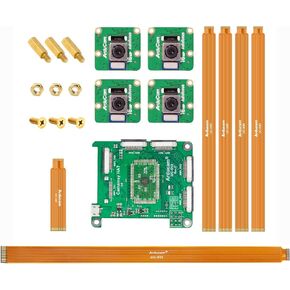 Arducam 16MP Autofocus Quad-Camera Kit for Raspberry Pi, 16MP IMX519 Autofocus Synchronized Pi Camera, Compatible with Nvidia Jetson Nano/Xavier NX
