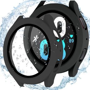 NINKI Waterproof Case Compatible Samsung Galaxy Watch 5 Case Clear 44MM,Hard PC Anti-Scratch Transparent Galaxy Watch 4 44MM Case Waterproof,Shockproof Protective Case for Galaxy Watch 5 Clear Cover