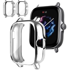 حافظة حماية للشاشة للساعة الذكية Amazfit GTS 3/GTS 2، عبوتان من مادة TPU الناعمة الرفيعة للغاية لتغطية الوجه بالكامل وملحقات بديلة لـ Amazfit GTS 3/GTS 2، أسود in Kuwait