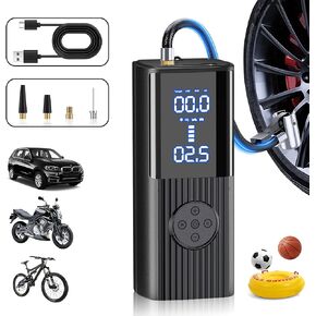 Tire Inflator Portable Air Compressor,20000mAh&180psi Portable Air Pump for Car Tires - Accurate Pressure LCD Display, Car tire air pump 4X Fast Inflation Air Compressor for Car,Motorcycle etc