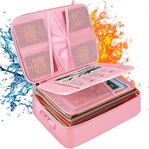 DocSafe 5200°F Document Organizer with Lock,Upgraded Heat Insulated Fireproof＆Waterproof Box 8 Layers File Organizer,Portable Home Travel Safe Storage for Important Documents, Files and More