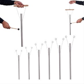 6 Sacred Solfeggio Healing Tuned Pipes Including 528 hz Louder Than Tuning Fork with Mallet & Hand Stand