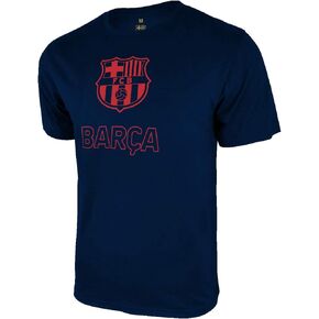 FC Barcelona Official Soccer T-Shirt for Men, Mens Sports Short-Sleeve Crew Cotton Tees, Licensed Barça Tees for Men