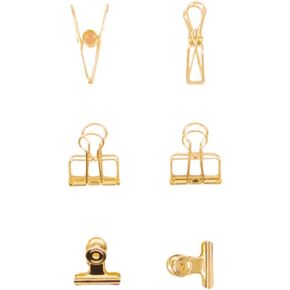 Craftelier - Set of 6 Metal Clamps with 3 Different Sizes and 3 Different Designs | Holds for Scrapbooking and Craft Materials | Dimensions Approx. 1 x 5.5 cm, 3 x 4 cm, 3 x 3 cm - Turquoise Colour