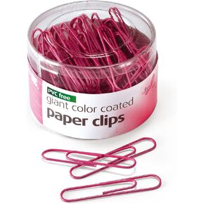 OIC® Breast Cancer Awareness Jumbo Paper Clips, 2", Pink, Tub Of 80