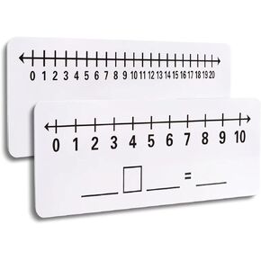 2 Pcs Dry Erase Number Line Board, Double Sided Number Line for Students, Homeschool, Teacher Supplies, Classroom, Math Game for Math Center，High Quality Durable 12 x 4 Inch 0-10, 0-20