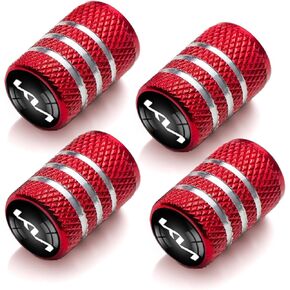 4 قطع أغطية صمامات إطارات السيارة، لسيارة KIA Soul Stinger Seltos Cadenza K900 Forte NIRO Rio Sportage Sorento Series أغطية جذعية من الألومنيوم مع شعار السيارة QY_Black in Kuwait