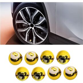 Augeny 8 PCS Car Tire Valve Caps, Pool 8 Ball Wheel Valve Stem Covers with Rubber Ring, Corrosion Resistant Airtight Tyre Dust Caps, Universal Stem Covers for Car, Truck, Bicycle, SUV (Blue)